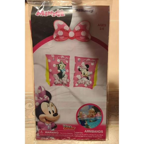 Disney Minnie Mouse Figaro Cat Inflatable Armbands Ages 3-6 Swimming Pool Floats - Picture 2 of 4